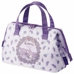 Japan Sanrio Insulated Cooler Lunch Bag - Kuromi / Purple Flora B