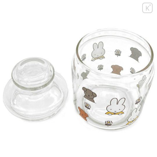 Japan Miffy Jar Glass Storage Container - Miffy & Boris / Flower - 2