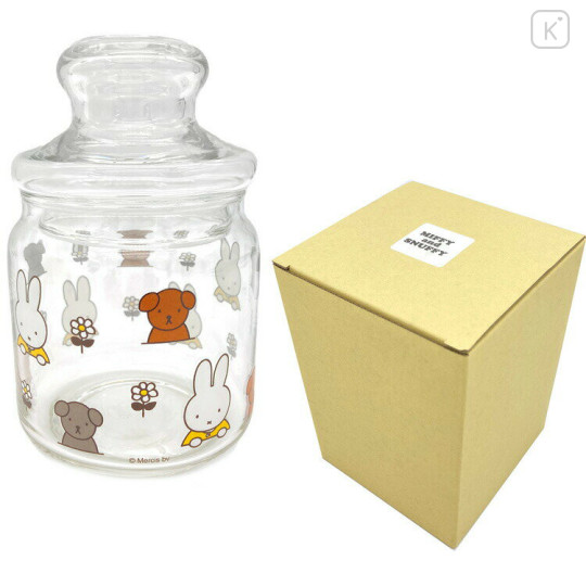 Japan Miffy Jar Glass Storage Container - Miffy & Boris / Flower - 3