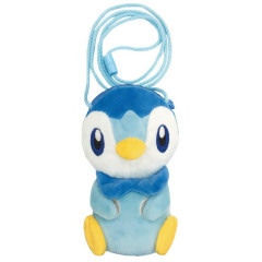 Japan Pokemon Plush Pouch Pochette & Neck Strap - Piplup