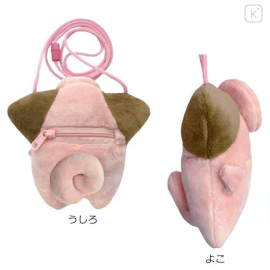 Japan Pokemon Plush Pouch Pochette & Neck Strap - Clefairy - 2