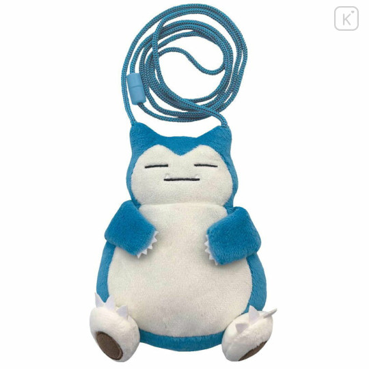 Japan Pokemon Plush Pouch Pochette & Neck Strap - Snorlax - 1