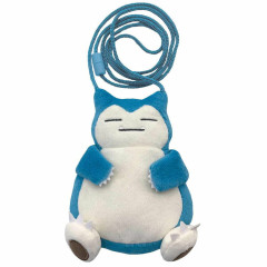 Japan Pokemon Plush Pouch Pochette & Neck Strap - Snorlax