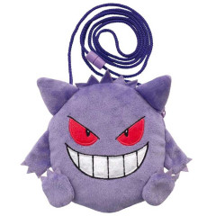 Japan Pokemon Plush Pouch Pochette & Neck Strap - Gengar