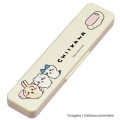 Japan Chiikawa Chopsticks 18cm & Spoon with Case - Light Yellow / Pink - 2