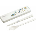Japan Mofusand Chopsticks 18cm & Spoon with Case - Cat / Shark - 1