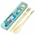 Japan Sanrio Chopsticks 18cm & Spoon with Case - Hangyodon - 1