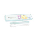 Japan Sanrio Chopsticks 18cm & Spoon with Case - Cinnamoroll & Kuromi & Pompompurin / Latte Bear Baby - 1