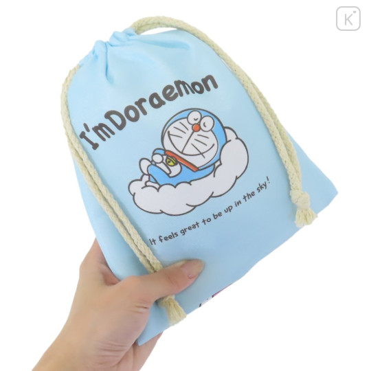 Japan Doraemon Drawstring Bag - Playing in The Sky - 2
