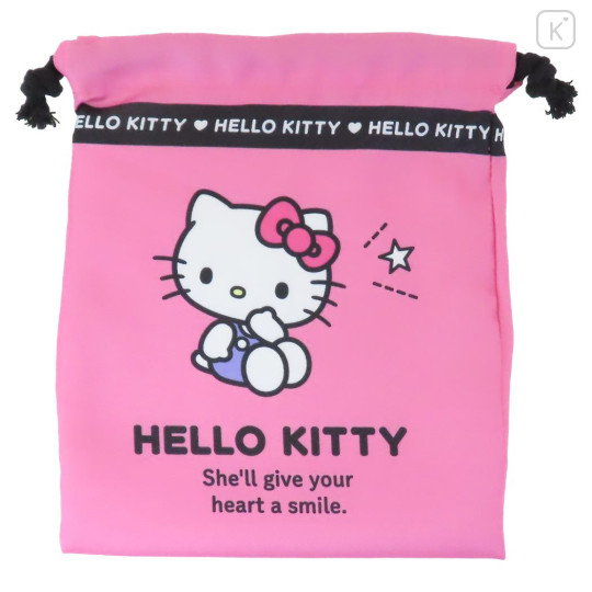 Japan Sanrio Drawstring Bag - Hello Kitty / Pink - 1