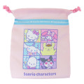 Japan Sanrio Drawstring Bag - Characters / Light Pink - 1