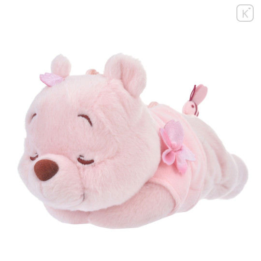 Japan Disney Store Fluffy Plush Pen Case - Pooh / Sakura Series - 1