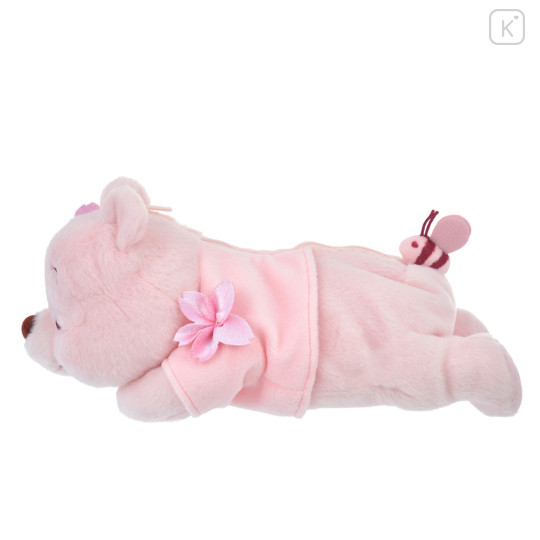 Japan Disney Store Fluffy Plush Pen Case - Pooh / Sakura Series - 4