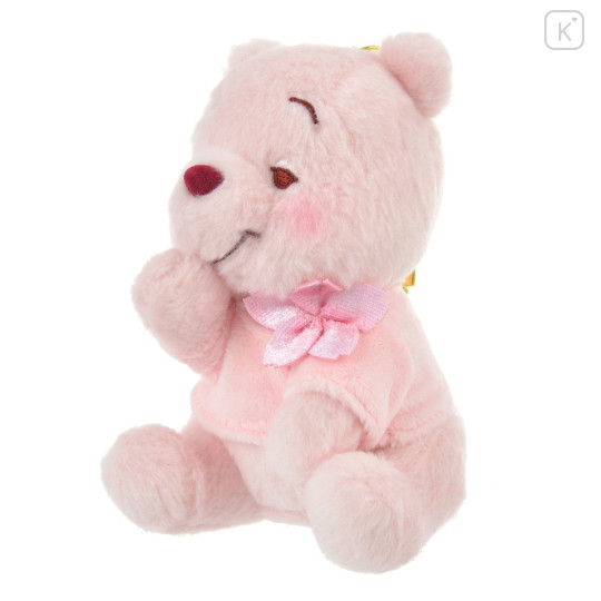 Japan Disney Store Fluffy Plush Keychain - Pooh : Sakura Series - 2