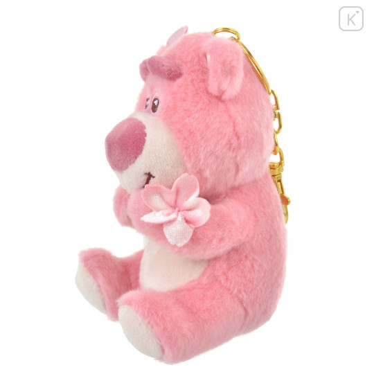 Japan Disney Store Fluffy Plush Keychain - Lotso : Sakura Series - 2
