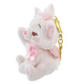Japan Disney Store Fluffy Plush Keychain - Marie Cat : Sakura Series - 2