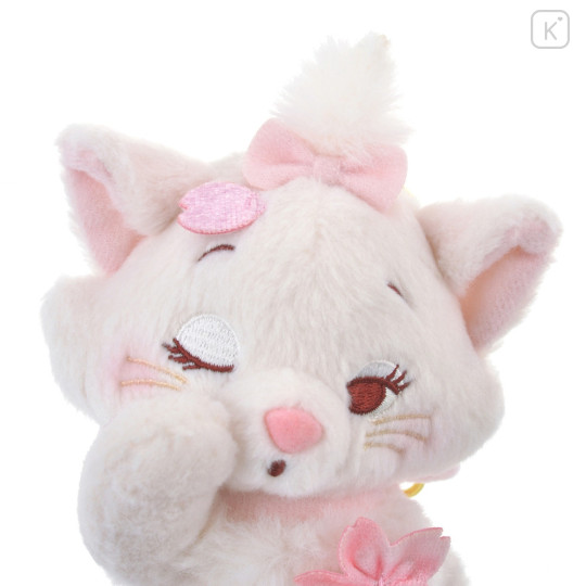 Japan Disney Store Fluffy Plush Keychain - Marie Cat : Sakura Series - 5