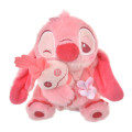 Japan Disney Store Fluffy Plush Keychain - Stitch Hug Scrump : Sakura Series - 2