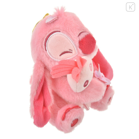 Japan Disney Store Fluffy Plush Keychain - Stitch Hug Scrump : Sakura Series - 5
