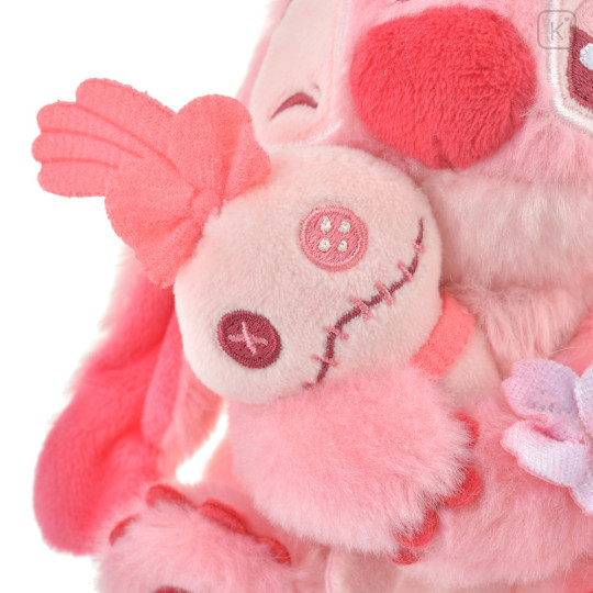 Japan Disney Store Fluffy Plush Keychain - Stitch Hug Scrump : Sakura Series - 7