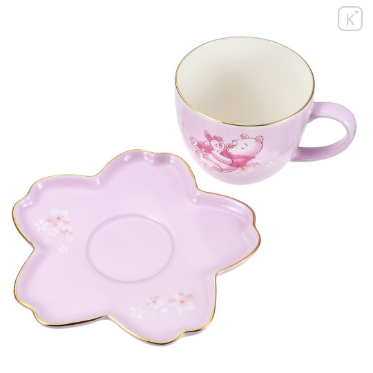 Japan Disney Store Tea Cup Set - Pooh Hug Piglet / Sakura Series - 3