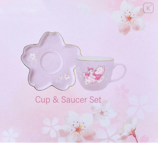 Japan Disney Store Tea Cup Set - Pooh Hug Piglet / Sakura Series - 6