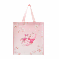 Japan Disney Store Eco Shopping bag (L) - Pooh Hug Piglet / Sakura Series