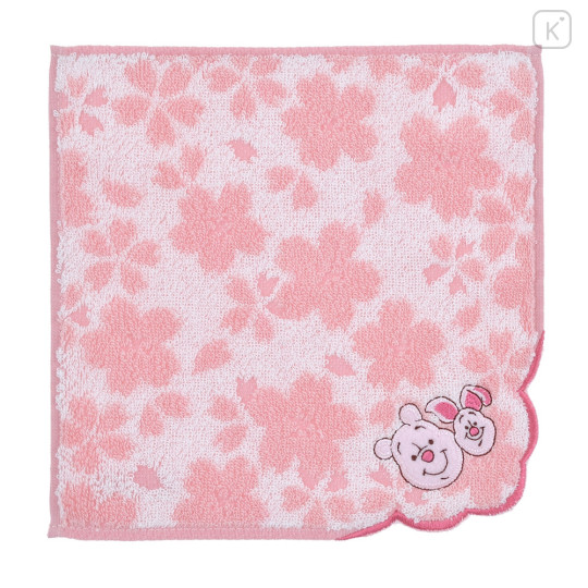 Japan Disney Store Towel Handkerchief - Pooh & Piglet / Sakura Series - 1
