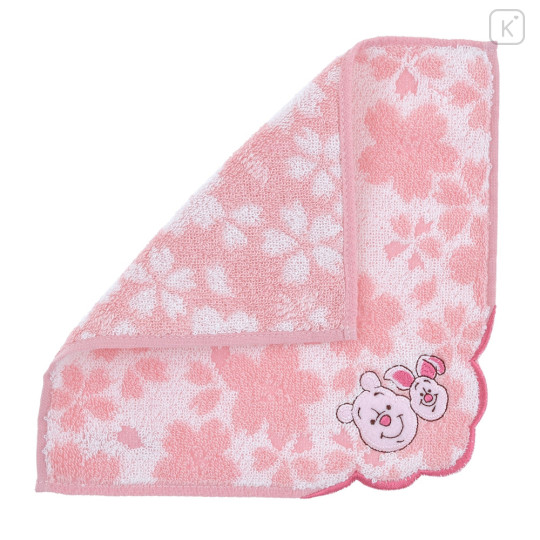 Japan Disney Store Towel Handkerchief - Pooh & Piglet / Sakura Series - 2