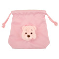 Japan Disney Store Drawstring Bag - Winnie the Pooh / Plush Face / Sakura Series - 2