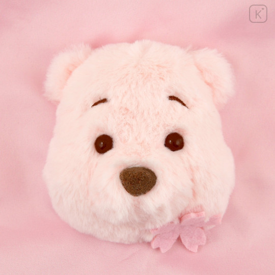 Japan Disney Store Drawstring Bag - Winnie the Pooh / Plush Face / Sakura Series - 3