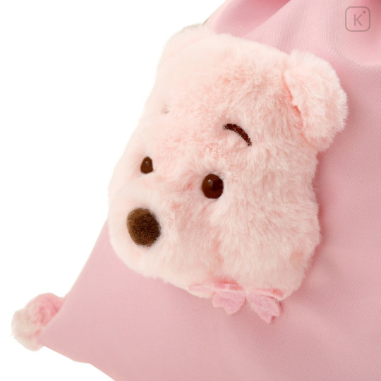 Japan Disney Store Drawstring Bag - Winnie the Pooh / Plush Face / Sakura Series - 4