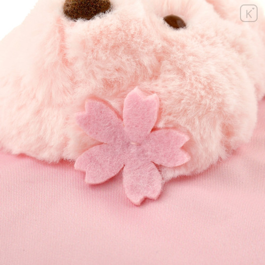 Japan Disney Store Drawstring Bag - Winnie the Pooh / Plush Face / Sakura Series - 5