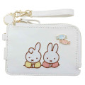 Japan Miffy Card Holder Purse with Reel - White - 1