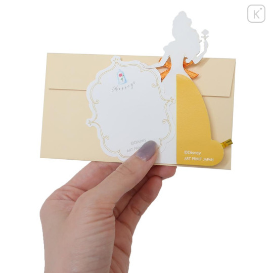 Japan Disney 3D Princess Dress Message Card - Belle - 2