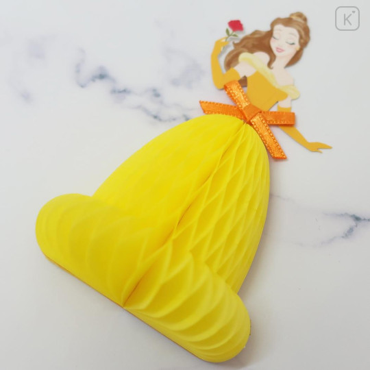 Japan Disney 3D Princess Dress Message Card - Belle - 3