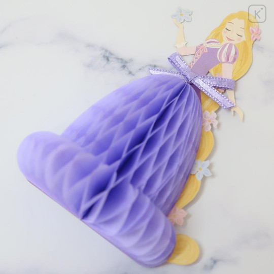 Japan Disney 3D Princess Dress Message Card - Rapunzel - 3