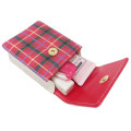 Japan Sanrio Small Accessory Case - Hello Kitty / Gingham Red & Green - 3