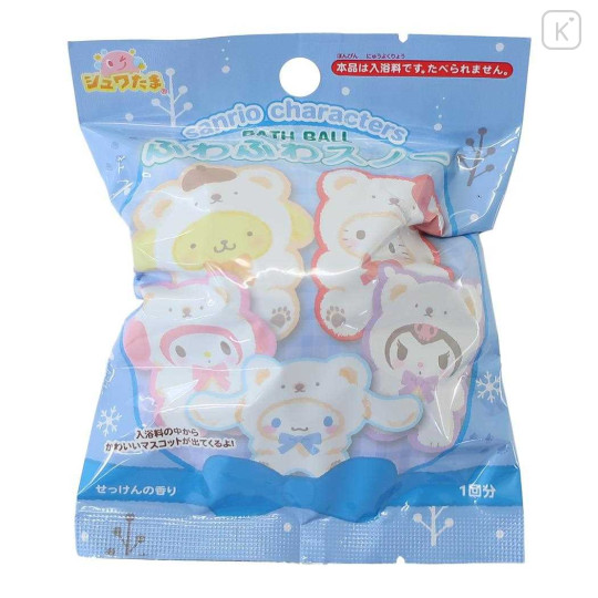 Japan Sanrio Bath Ball with Random Mascot - Characters / White Bear Baby - 1
