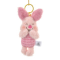 Japan Disney Store Fluffy Plush Keychain - Piglet : Illustrated by Lommy - 1
