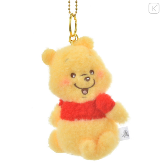 Japan Disney Store Fluffy Plush Keychain - Pooh : Illustrated by Lommy - 1