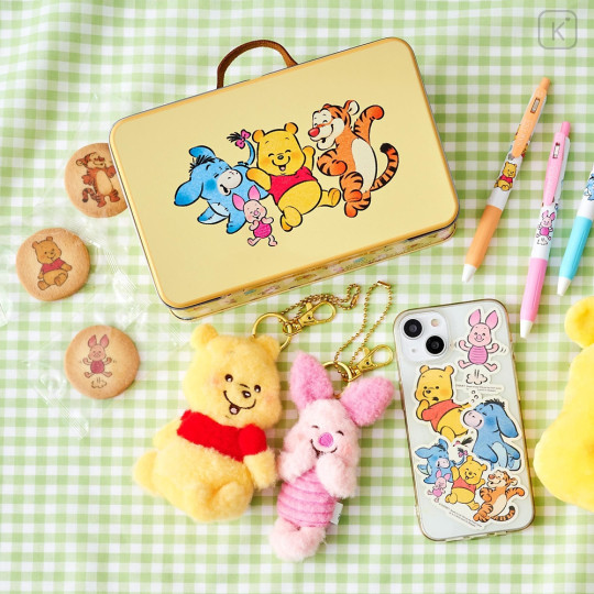 Japan Disney Store Fluffy Plush Keychain - Pooh : Illustrated by Lommy - 5