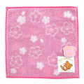 Japan San-X Jacquard Towel Handkerchief - Rilakkuma / Sakura Series / Pink - 1