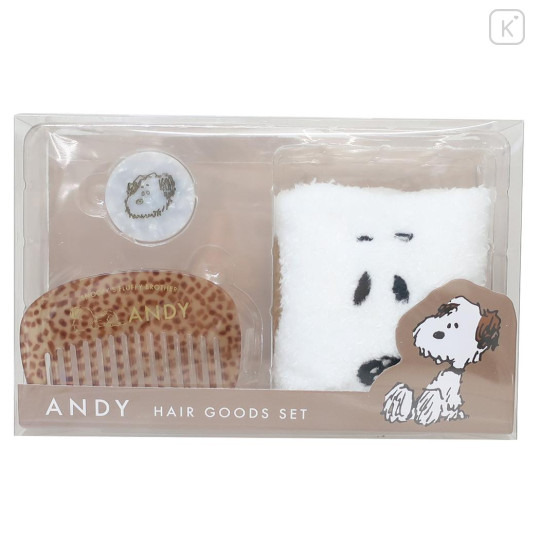 Japan Peanuts Hair Turban & Comb & Hair Tie Set - Snoopy's Friend Andy / Shell Holographic - 1