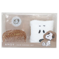 Japan Peanuts Hair Turban & Comb & Hair Tie Set - Snoopy's Friend Andy / Shell Holographic