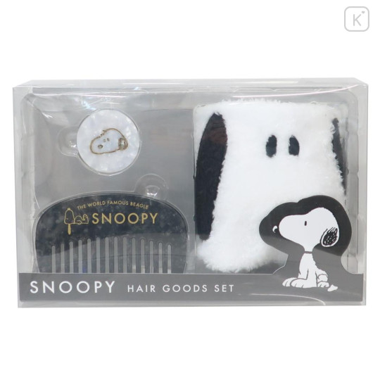 Japan Peanuts Hair Turban & Comb & Hair Tie Set - Snoopy / Shell Holographic - 1