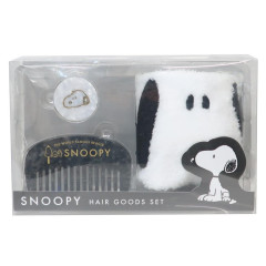 Japan Peanuts Hair Turban & Comb & Hair Tie Set - Snoopy / Shell Holographic