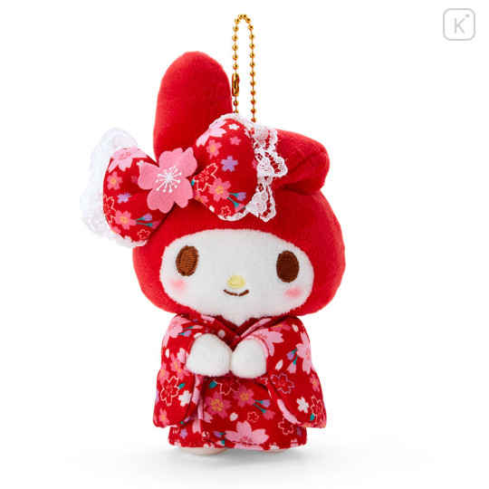 Japan Sanrio Mascot Holder - My Melody / Sakura Kimono Red - 1