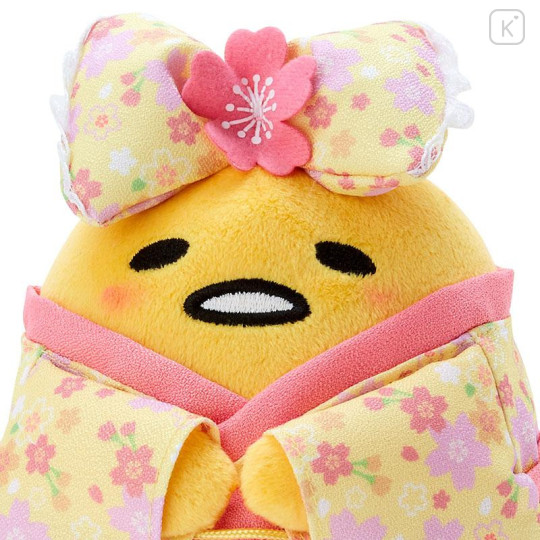 Japan Sanrio Plush Toy - Gudetama / Sakura Kimono Yellow - 4
