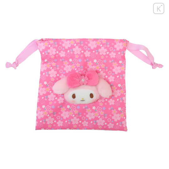 Japan Sanrio Plush-Drawstring Pouch - My Melody / Sakura Kimono / Pink - 1